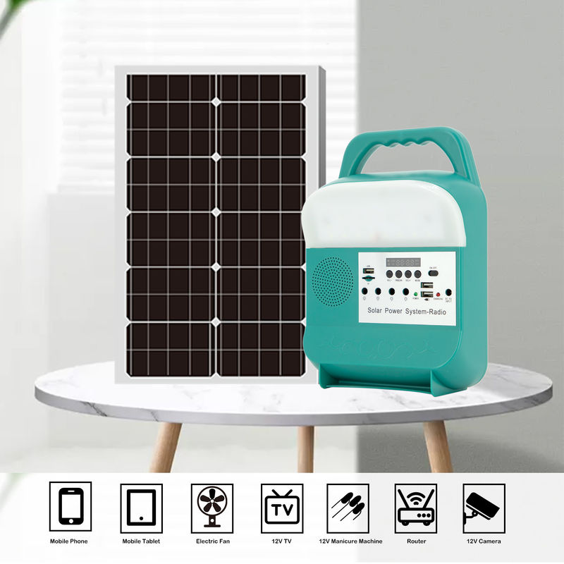 রেডিও সোলার এনার্জি লাইট সহ পাওয়ার সাপ্লাই 12V পোর্টেবল সোলার হোম জেনারেটর