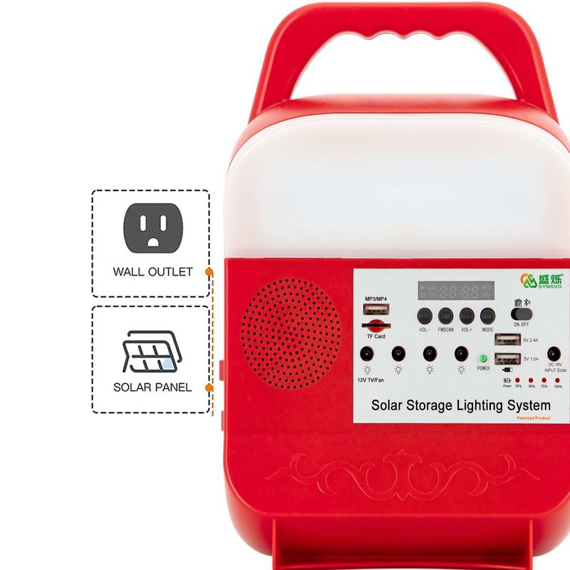 হোম 12v DC সোলার লাইটিং এনার্জি সিস্টেম মিনি পোর্টেবল 25w Ups পোর্টেবল হোম Mp3