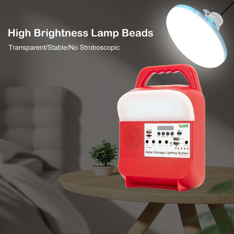 LED সহ ছোট হোম পোর্টেবল মিনি সোলার চালিত সরবরাহ ব্যাকআপ লাইটিং এনার্জি সিস্টেম
