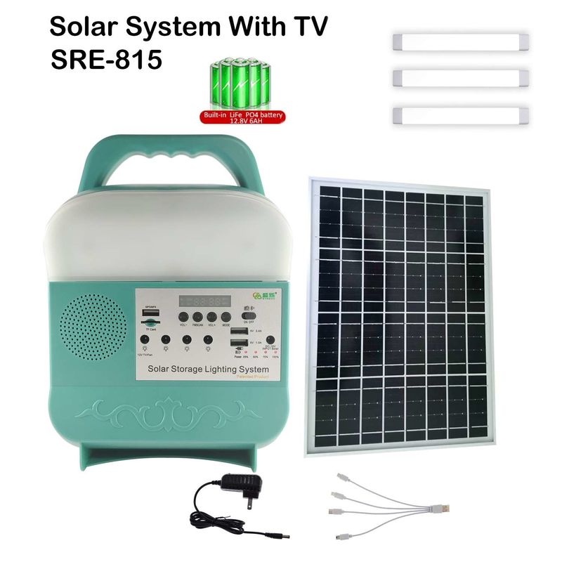 SRE-815 সৌর জরুরী আলো 10 ঘন্টা কাজের সময় সহ সৌর প্লেট হোম বিদ্যুতের জন্য
