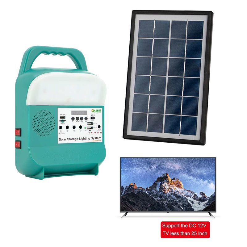 12V পোর্টেবল হোম সোলার লাইটিং সিস্টেম ইন্ডোরের জন্য শক্তি USB চার্জিং