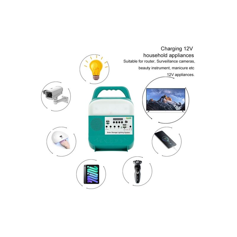 80W 10000mAh পোর্টেবল সোলার পাওয়ার স্টেশন যার সাথে DC USB LED লাইট ব্যাটারি জেনারেটর