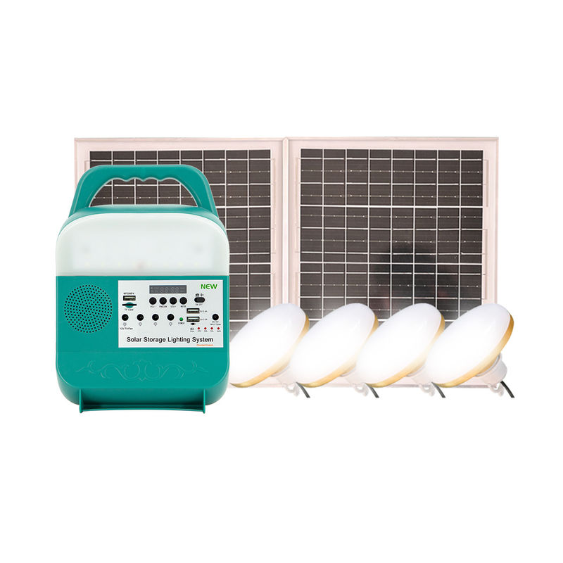বাড়ির জন্য 12V সৌর চালিত আলো 4pcs 6W বাল্ব মোবাইল ফোনের জন্য শক্তিশালী Led Light Power Bank Solar