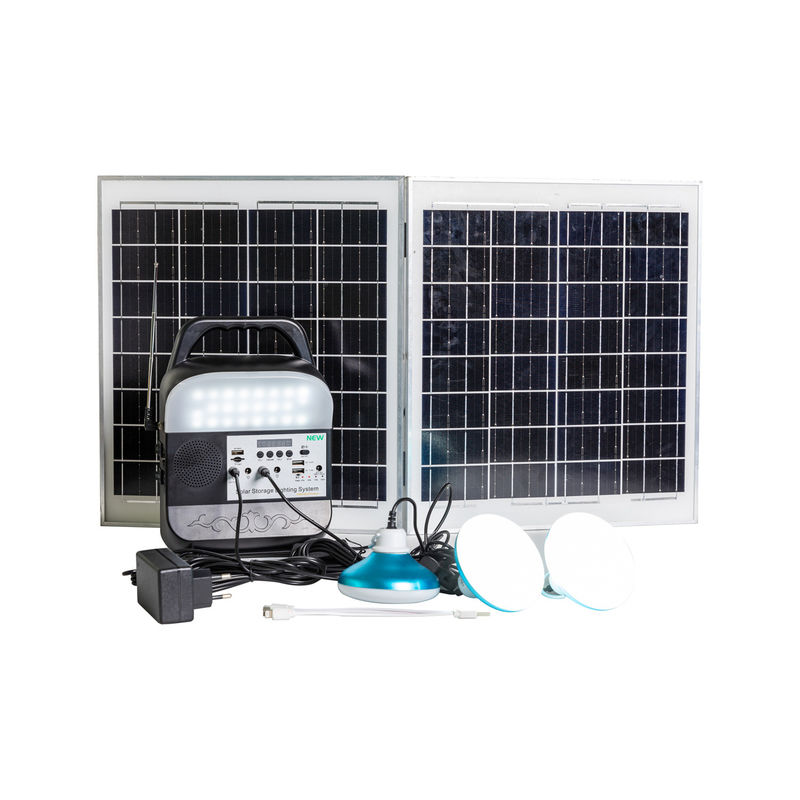 45W 16V সোলার হোম লাইট সিস্টেম টিভি এবং ফ্যান জন্য নির্ভরযোগ্য অফ-গ্রিড পাওয়ার মিনি পোর্টেবল 12v ডিসি