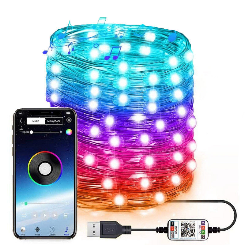 IP65 USB 6lm সৌর আলংকারিক আলো সৌর চালিত স্ট্রিং গার্ডেন লাইট