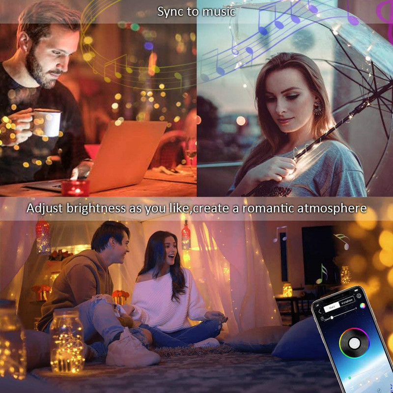 IP65 USB 6lm সৌর আলংকারিক আলো সৌর চালিত স্ট্রিং গার্ডেন লাইট