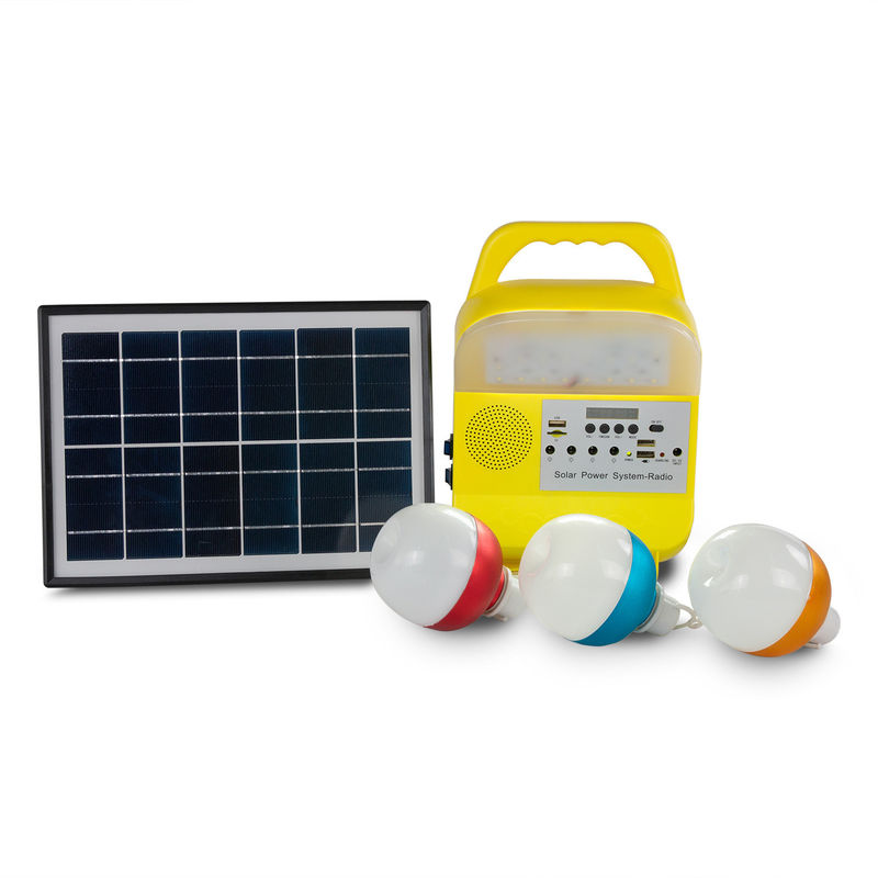 5W USB TF পোর্টেবল সোলার জেনারেটর আউটডোর পাওয়ার সোলার প্যানেল LED লাইটিং সিস্টেম