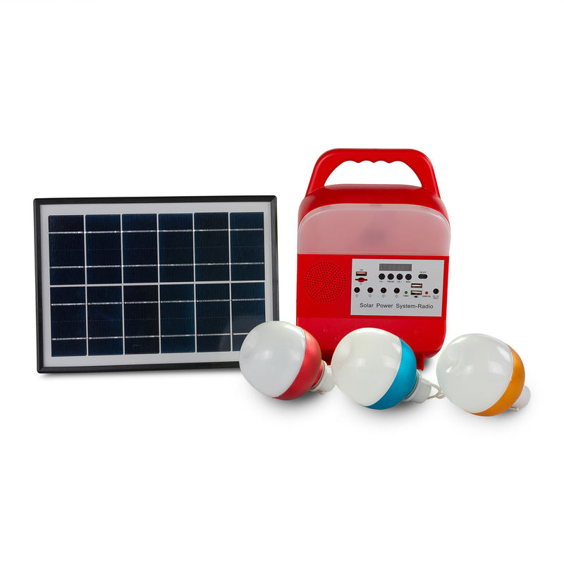 5W USB TF পোর্টেবল সোলার জেনারেটর আউটডোর পাওয়ার সোলার প্যানেল LED লাইটিং সিস্টেম