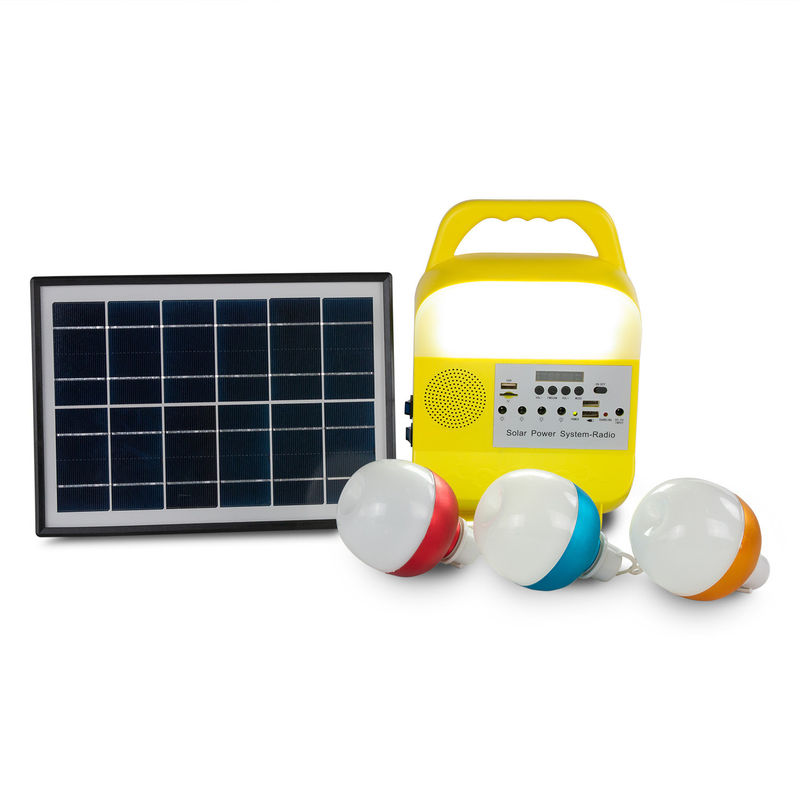 5W USB TF পোর্টেবল সোলার জেনারেটর আউটডোর পাওয়ার সোলার প্যানেল LED লাইটিং সিস্টেম