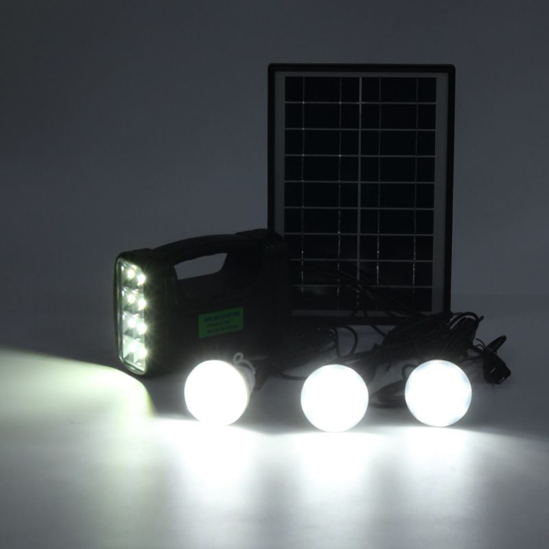 12PCS SMD LED 3W 4W 5W ইন্ডোর সোলার লাইটিং কিট 4Ah লিড অ্যাসিড ব্যাটারি সহ
