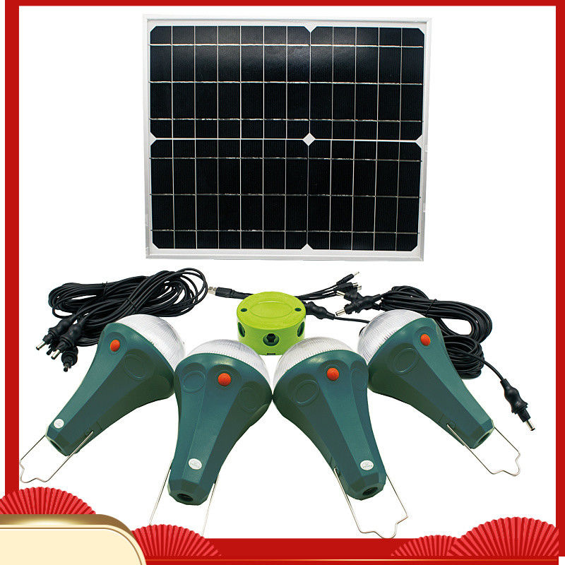 বাড়ির জন্য 9W সৌর চালিত LED শেড লাইট রিমোট কন্ট্রোল সোলার লাইটিং সিস্টেম
