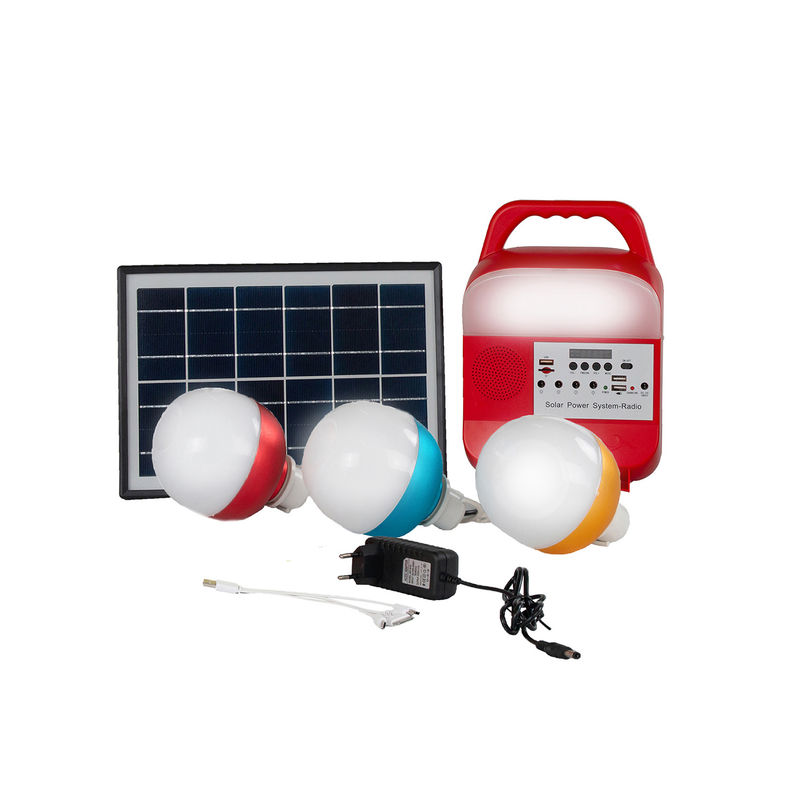 12W সোলার প্যানেল সিস্টেম 4 LED বাল্ব পোর্টেবল সোলার পাওয়ার লাইটিং সিস্টেম কিট