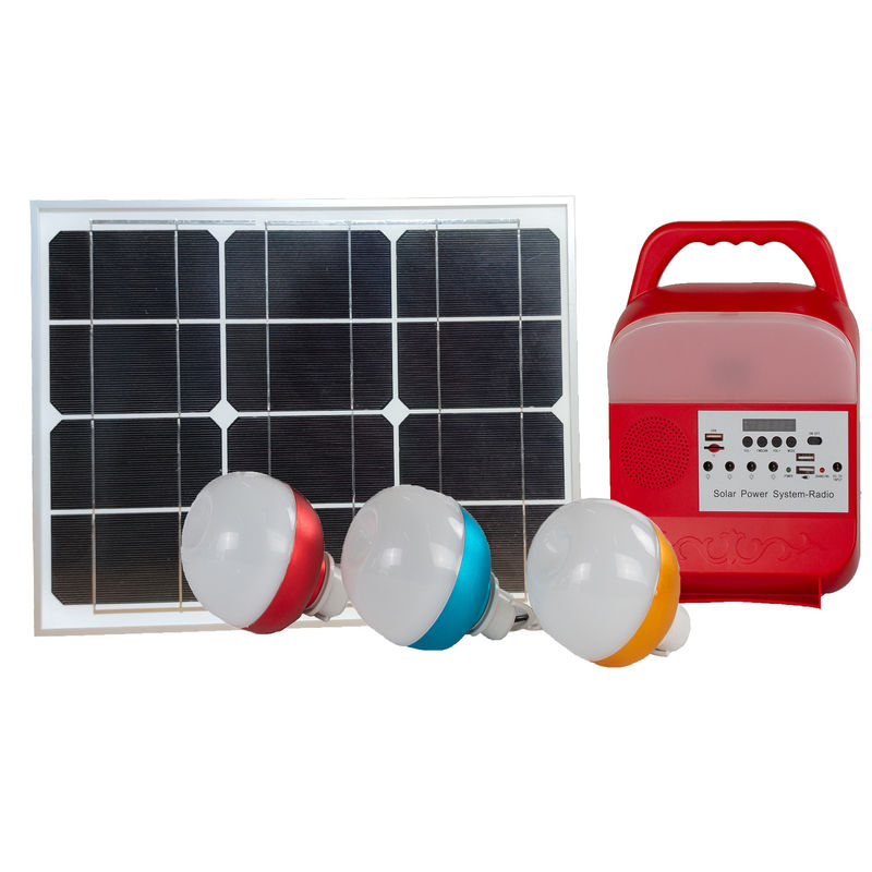 ISO 15W সোলার পাওয়ার ব্যাংক এলইডি লাইট মোনো ক্রিস্টালাইন সেল অফ গ্রিড সোলার লাইটিং কিট
