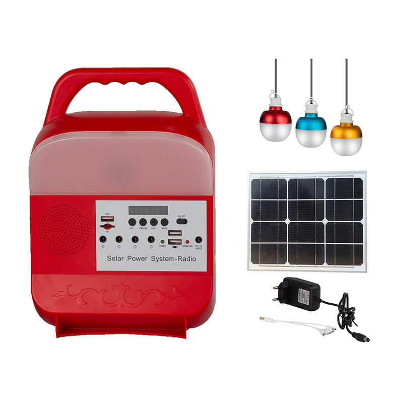 ISO 15W সোলার পাওয়ার ব্যাংক এলইডি লাইট মোনো ক্রিস্টালাইন সেল অফ গ্রিড সোলার লাইটিং কিট