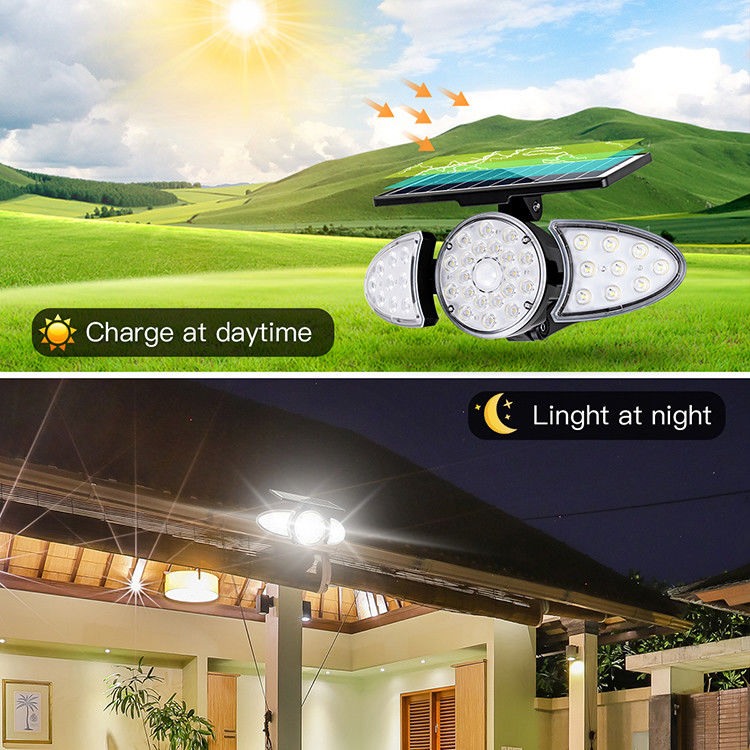 40000H লাইফস্প্যান 3.7V 2500mAh সোলার ওয়াল লাইট 38PCS LED ওয়াল মোশন সেন্সর লাইট