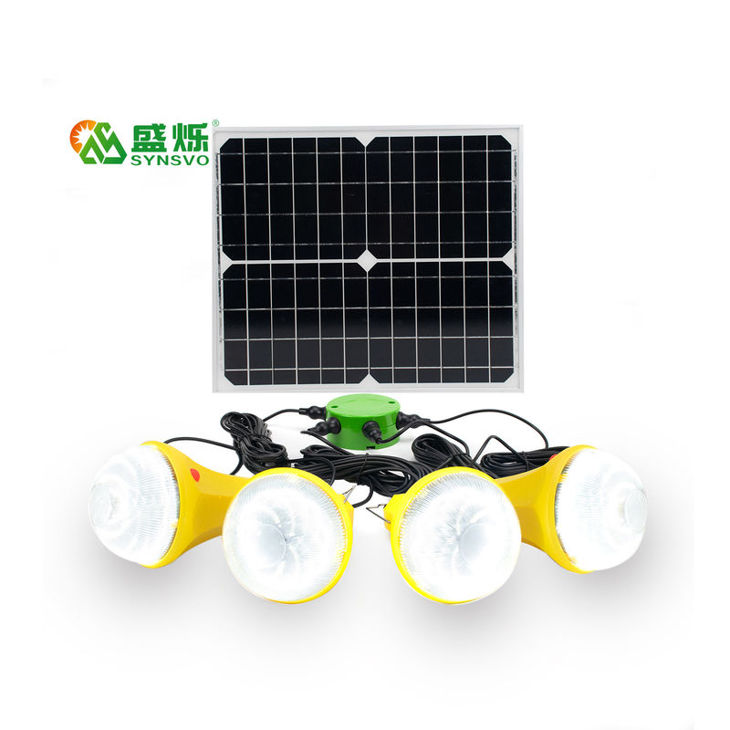 4 মোড 25W 6V পোর্টেবল হোম সোলার সিস্টেম সোলার প্যানেল সহ সোলার পাওয়ার LED লাইট