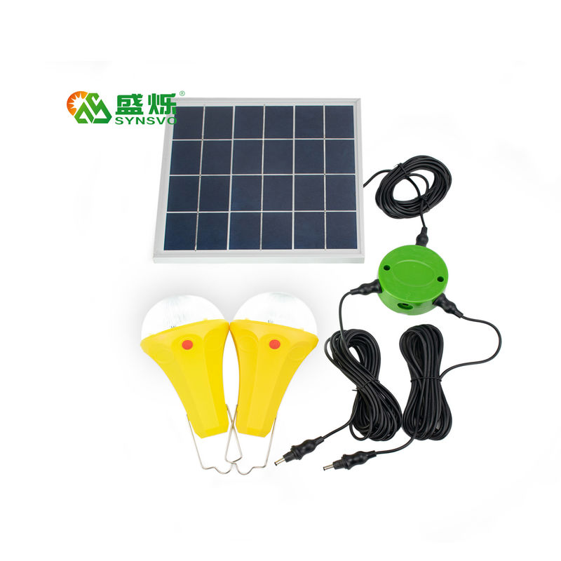 মনো সোলার প্যানেল সহ CE ROHS 10W 5V 2pcs*3W বাল্ব সোলার লাইট কিটস