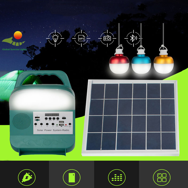 ফ্যান এবং টিভি লাইটের জন্য 8000mAh সোলার ইমার্জেন্সি লাইট ডিসি আউটপুট হাউস প্যানেল সিস্টেম