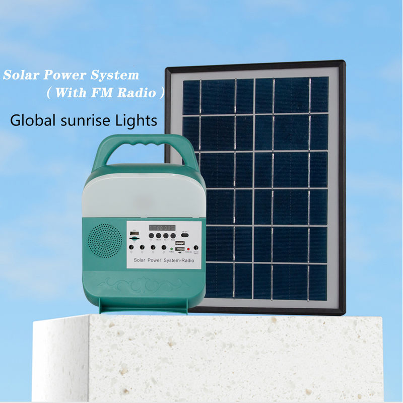 3pcs পোর্টেবল 5W সোলার জেনারেটর হোম লাইটিং সিস্টেম 3.7V স্পিকার এফএম রেডিও সহ