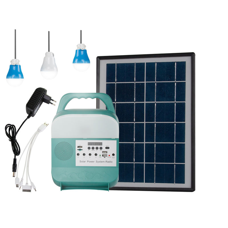 3pcs পোর্টেবল 5W সোলার জেনারেটর হোম লাইটিং সিস্টেম 3.7V স্পিকার এফএম রেডিও সহ