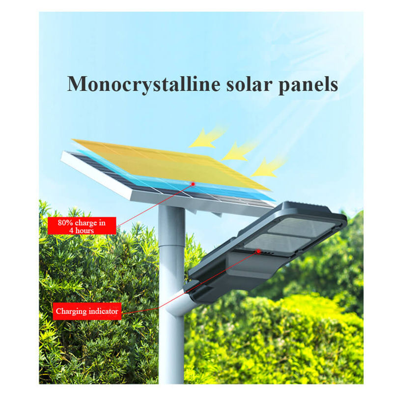 100W আউটডোর সোলার স্ট্রিট ল্যাম্প টাইপ সি ওয়াটারপ্রুফ চালিত LED লাইট