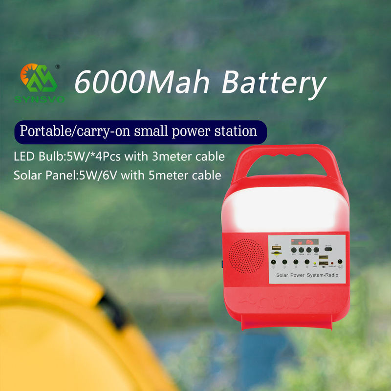 6000Mah 5kw পোর্টেবল সোলার জেনারেটর লাইটিং সিস্টেম কিট হ্যান্ডেড টাইপ