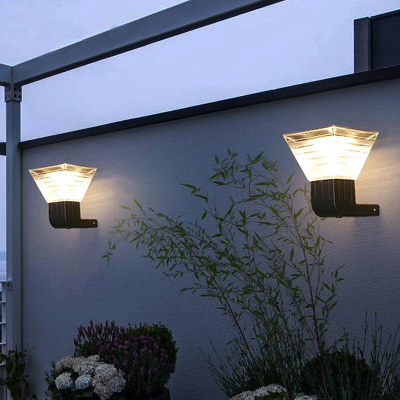 90 lm/w LED সোলার ওয়াল লাইট আউটডোর 3.2V মডার্ন এক্সটেরিয়র ল্যাম্প ABS গার্ডেন ল্যান্ডস্কেপ