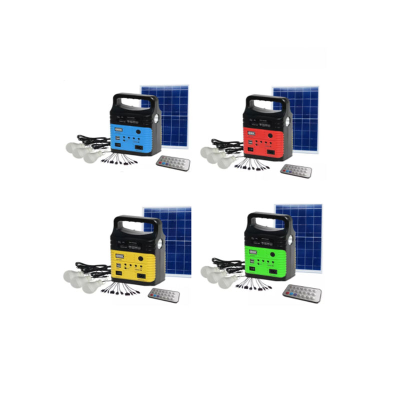 7500mah পোর্টেবল সোলার পাওয়ার সিস্টেম কিট বিল্ট ইন এফএম রেডিও MP3 মিনি আউটডোর ক্যাম্পিং