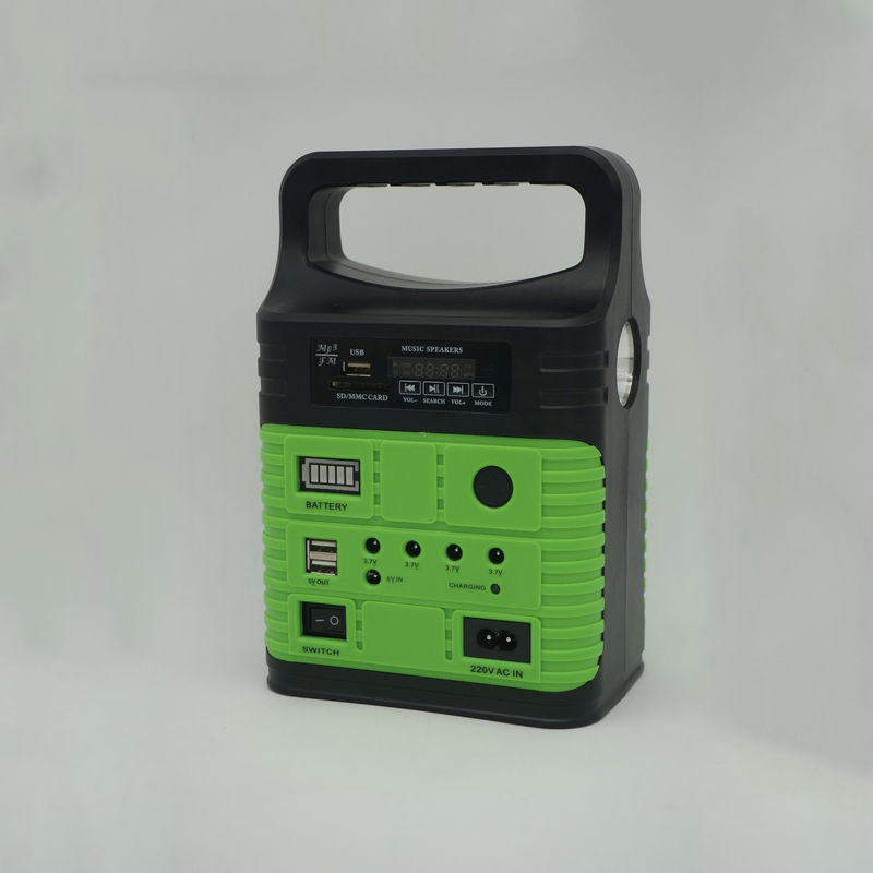 7500mah পোর্টেবল সোলার পাওয়ার সিস্টেম কিট বিল্ট ইন এফএম রেডিও MP3 মিনি আউটডোর ক্যাম্পিং