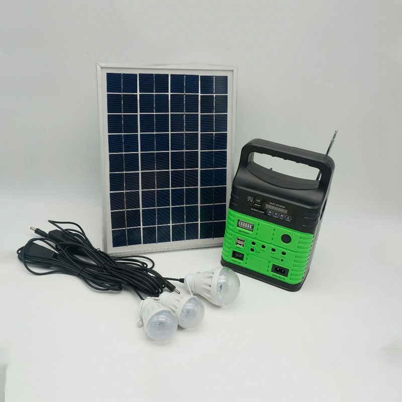 7500mah পোর্টেবল সোলার পাওয়ার সিস্টেম কিট বিল্ট ইন এফএম রেডিও MP3 মিনি আউটডোর ক্যাম্পিং