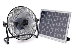 12 ইঞ্চি পোর্টেবল ওয়্যারলেস সোলার রিচার্জেবল টেবিল ফ্যান প্যানেল চালিত ডুয়াল ইনপুট পরিবারের জন্য